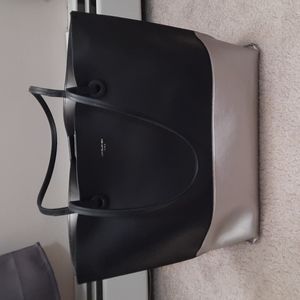 David Jones black and silver large shoulder bag